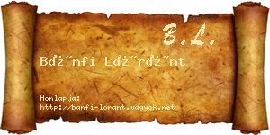 Bánfi Lóránt névjegykártya