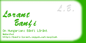 lorant banfi business card